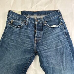 Abercrombie Fitch Slim Straight Jeans Mens 29x30 Blue Denim Button Fly Whisker